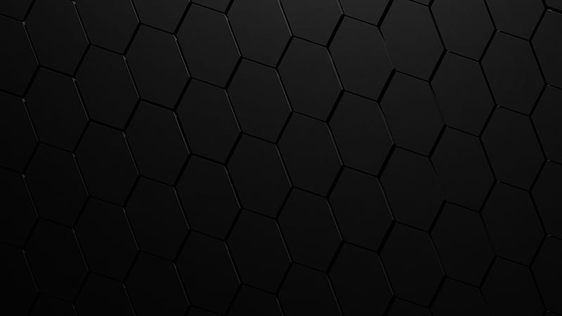 3D Black CGI Digital Art Hexagon Abstract, HD wallpaper