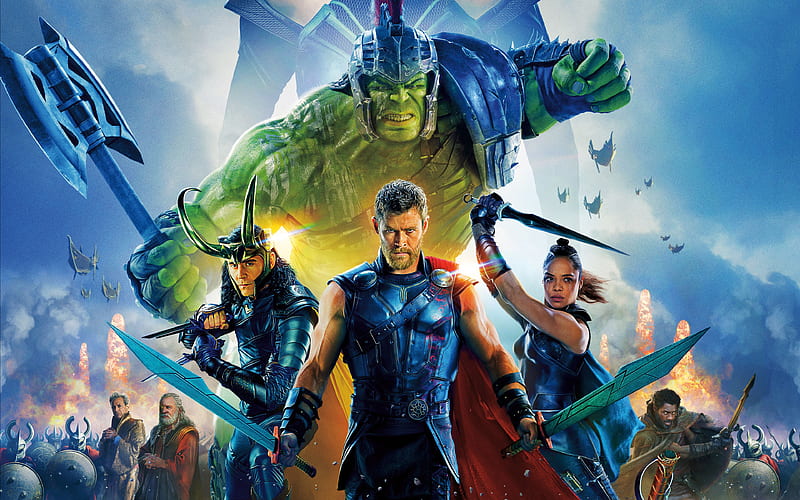 Thor Ragnarok, 2017, poster all actors, American fantasy film, Hulk, Chris Hemsworth, Cate Blanchett, HD wallpaper