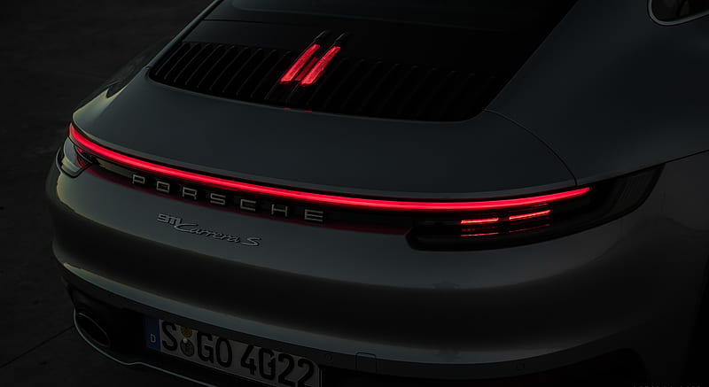 2020 Porsche 911 S (Color: Dolomite Silver Metallic) - Tail Light , car, HD wallpaper