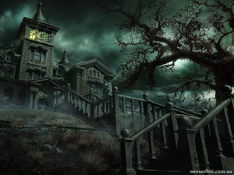 The haunted house, gothic, horror, night, halloween, HD wallpaper | Peakpx