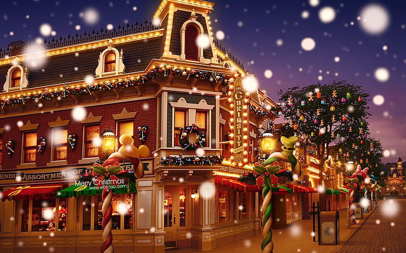 Dream Christmas Town - Disneyland colorful Christmas, HD wallpaper