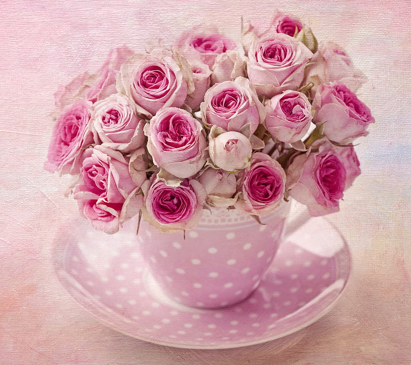 Vintage Roses, background, floral, flowers, pink, HD wallpaper