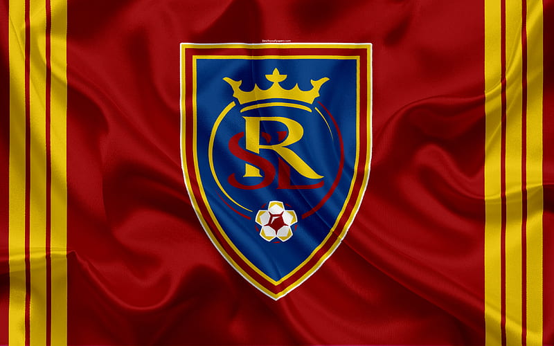 Real Salt Lake FC, American Football Club, MLS, Major League Soccer, emblem, logo, silk flag, Salt Lake City, USA, football, HD wallpaper