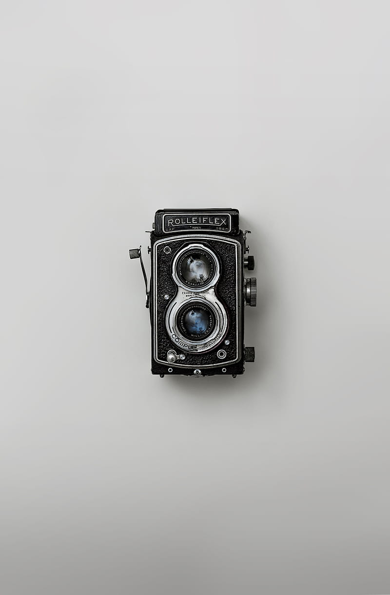 black and silver vintage camera, HD phone wallpaper