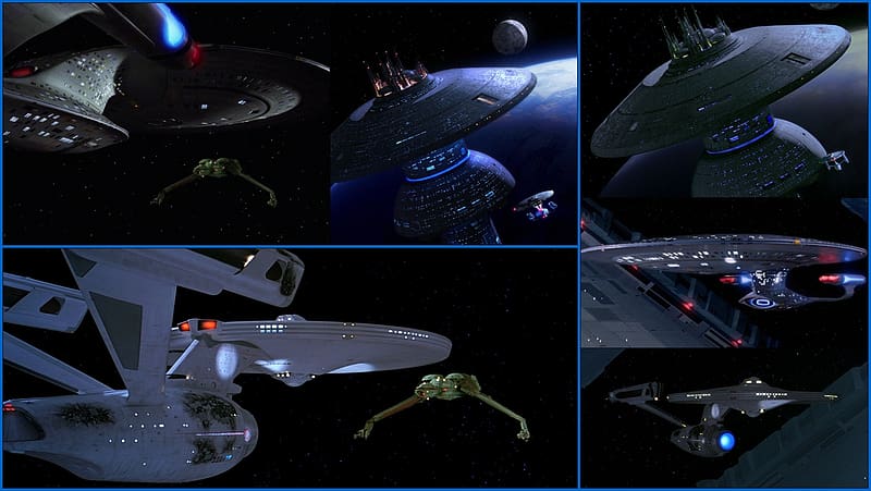 Star Trek Effects Comparison, Spaceships, Star Trek, Klingon Bird of Prey, Starship Enterprise, Star Trek Effects, HD wallpaper