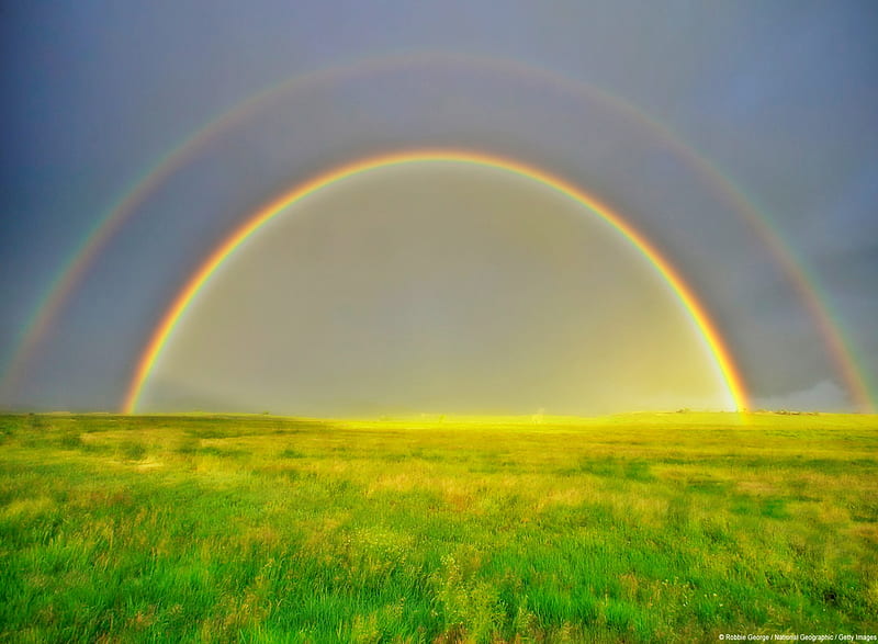 Double Rainbow, double, rainbow, HD wallpaper