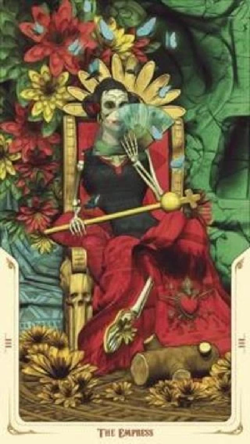 Empress, art, cards, santa muerte tarot, spirit, tarot, HD phone wallpaper