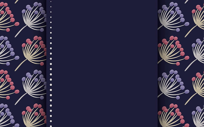 Texture, pattern, flower, paper, pink, blue, HD wallpaper