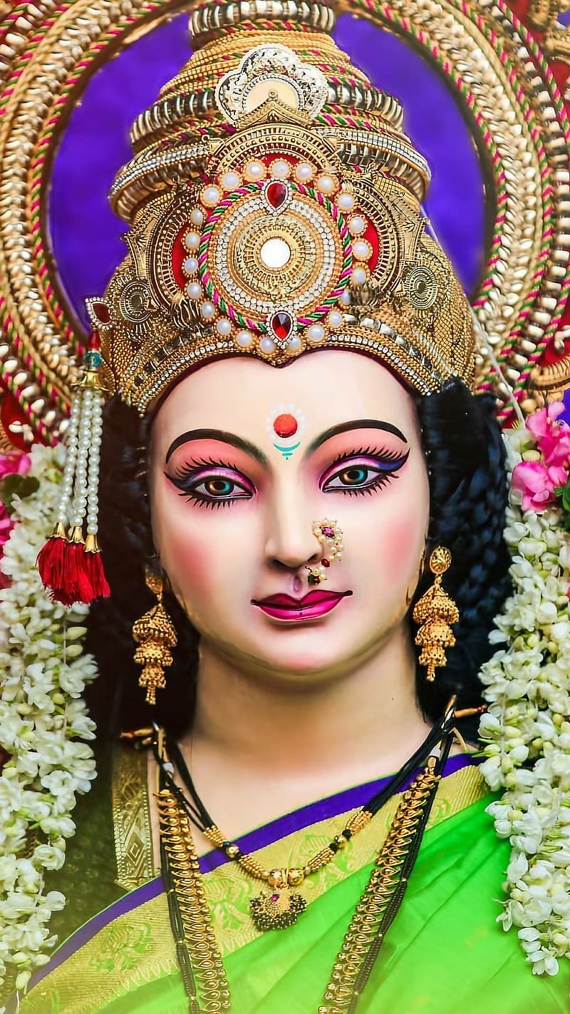 Durga Mata Ke, face durga maa, face, durga, maa, lord, god, HD phone wallpaper