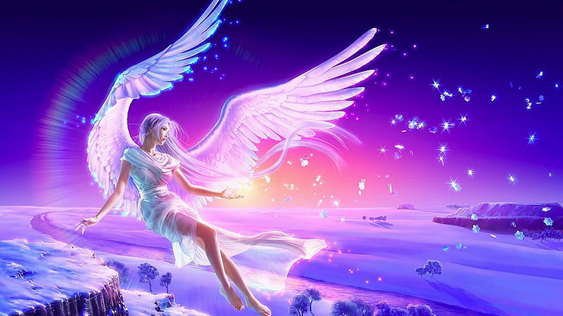 Flying Angel, purple, pink, angel, flying, HD wallpaper | Peakpx
