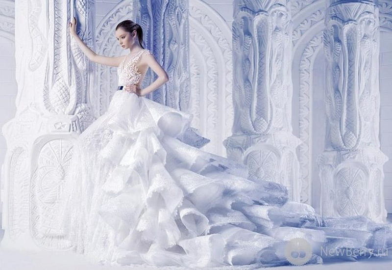 Wedding dress, haute couture, Wedding, cool, dress, white, dresses, fashion, women, HD wallpaper