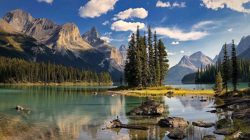Self-Adhesive Large Wallpaper 100x144 inches Removable Wall Mural wall26 Spirit Island in Maligne Lake 