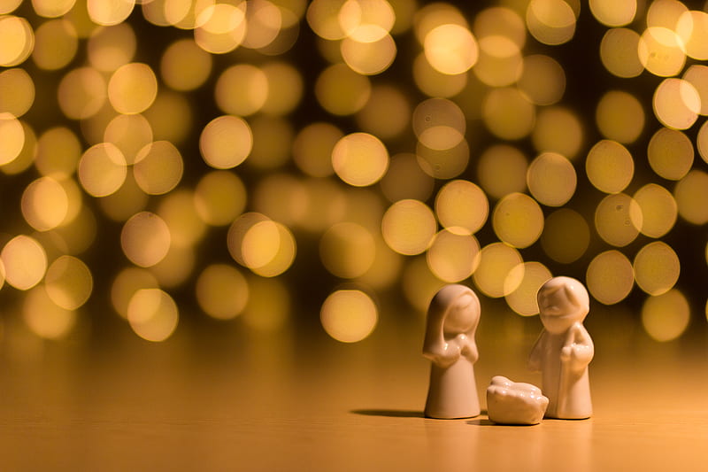 shallow focus of the Nativity figurine, HD wallpaper