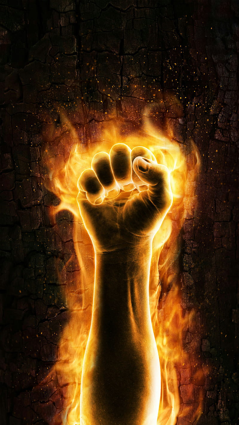 fire hand, box, burn, fight, human, male, HD phone wallpaper