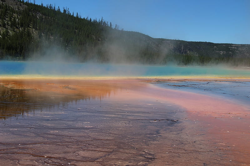 Yellowstone Prismatic Spring, Craters, Mountains, Volcanoes, National Parks, Hot Springs, Nature, HD wallpaper
