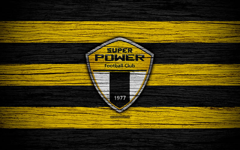 Super Power FC Thai League 1, soccer, football club, Thailand, Super Power, logo, wooden texture, FC Super Power, HD wallpaper