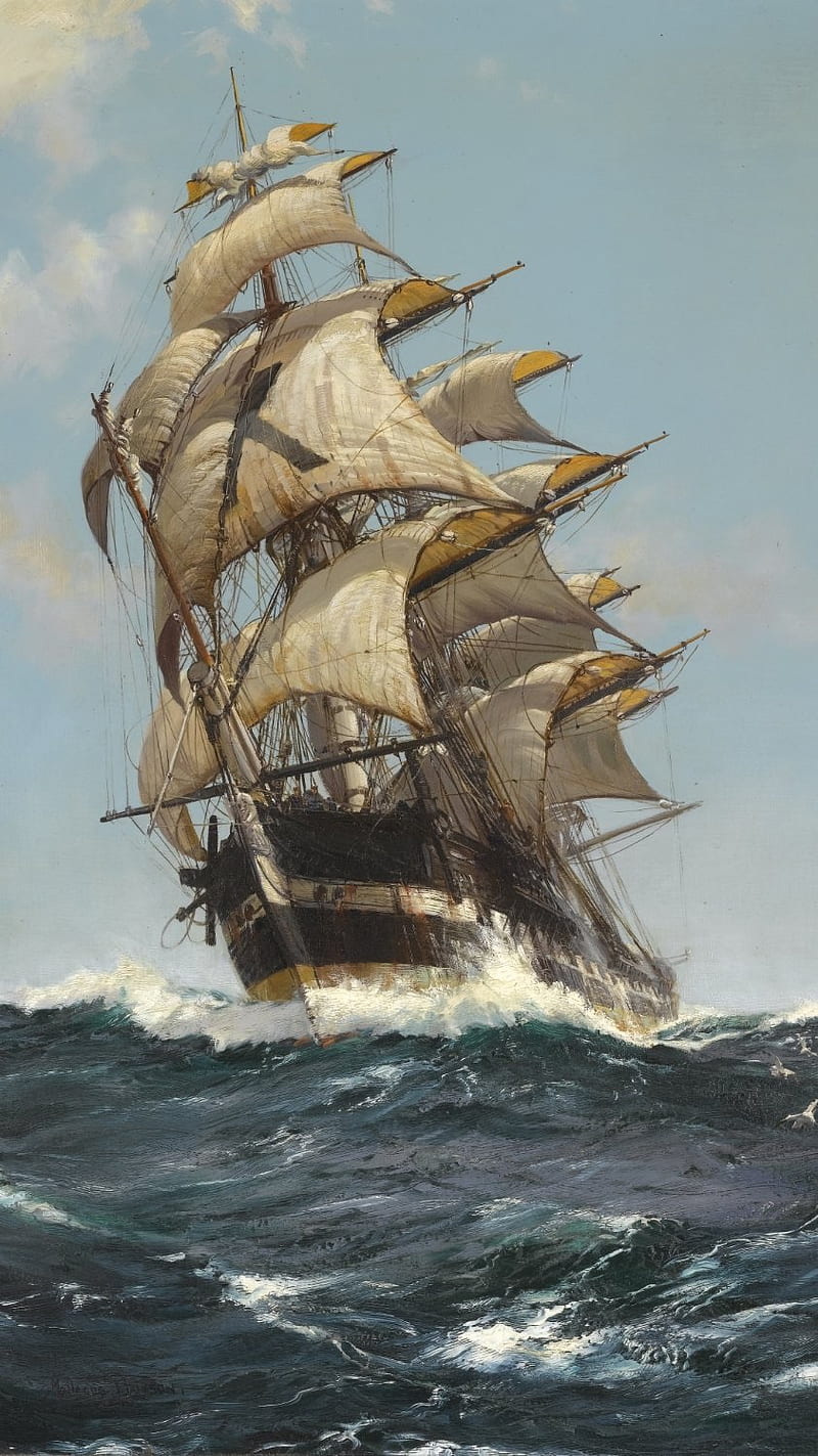 Ship, atqnn, boat pirates, sails, sea, ships, HD phone wallpaper