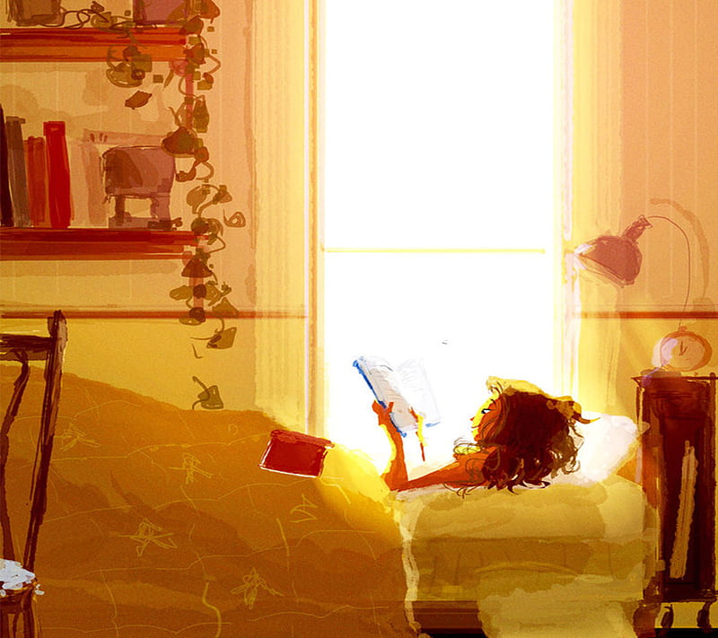Reading, girl, HD wallpaper