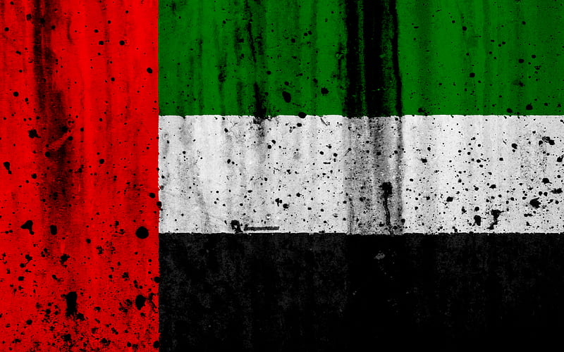 UAE flag grunge, flag of UAE, Asia, UAE, national symbols, UAE national flag, United Arab Emirates, HD wallpaper