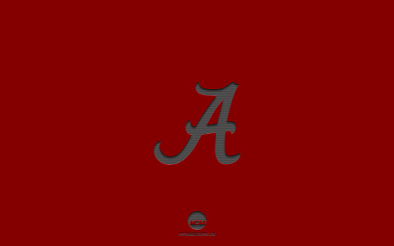 Alabama Crimson Tide, burgundy background, American football team, Alabama Crimson Tide emblem, NCAA, Alabama, USA, American football, Alabama Crimson Tide logo, HD wallpaper