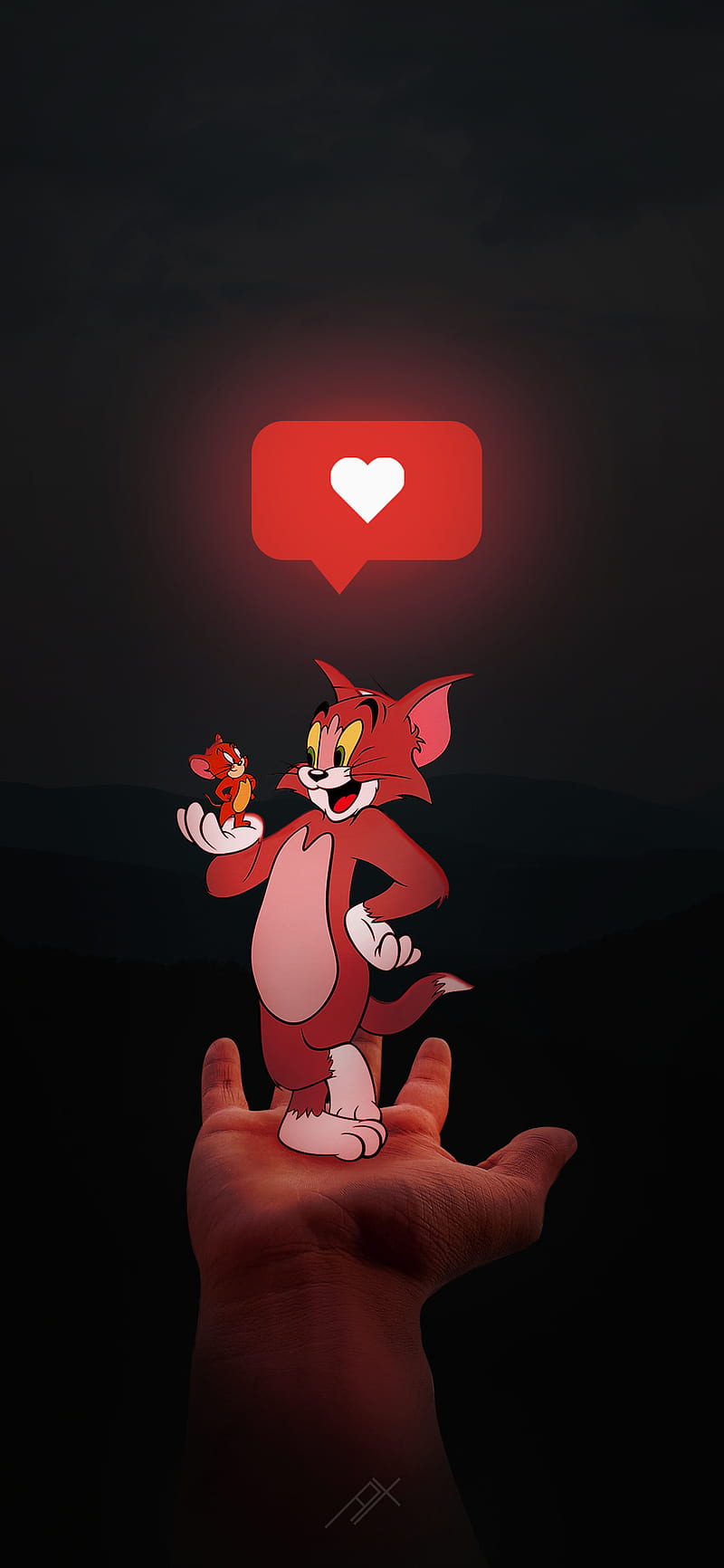 Tom and jerry, 199, cartoon, childhood, glow, hand, on hand, rs, HD phone  wallpaper | Peakpx