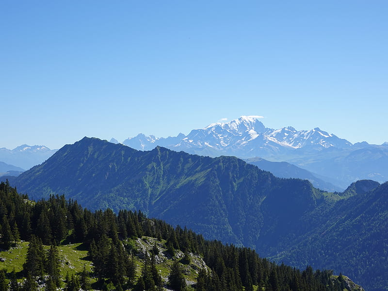 mountain, peak, landscape, mont blanc, alps, HD wallpaper