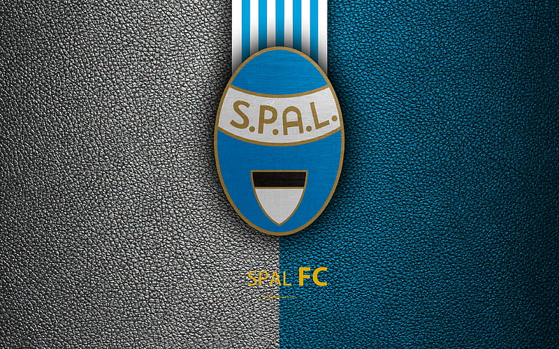 SPAL FC Italian football club, Serie A, emblem, logo, leather texture, Ferrara, Italy, Italian Football Championships, HD wallpaper