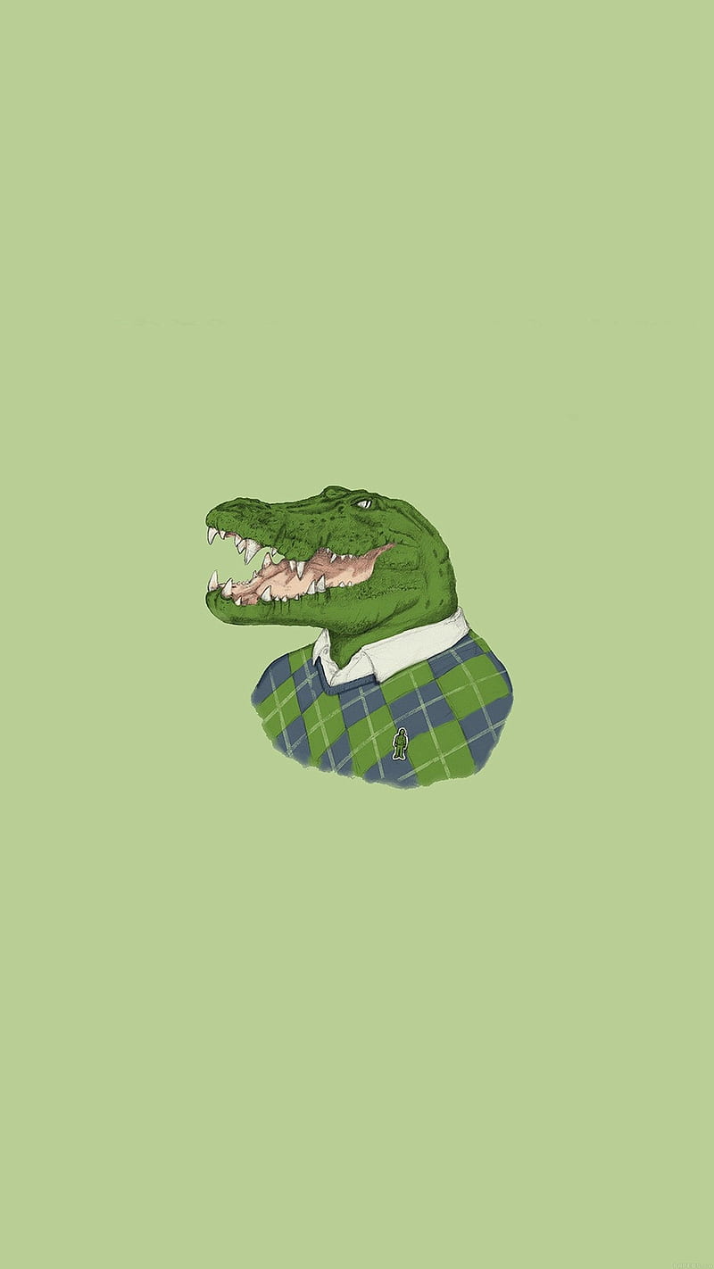 Lacoste Mascot, 929, alligator, animal, funny, gator, human, izod, logo, supreme, HD phone wallpaper