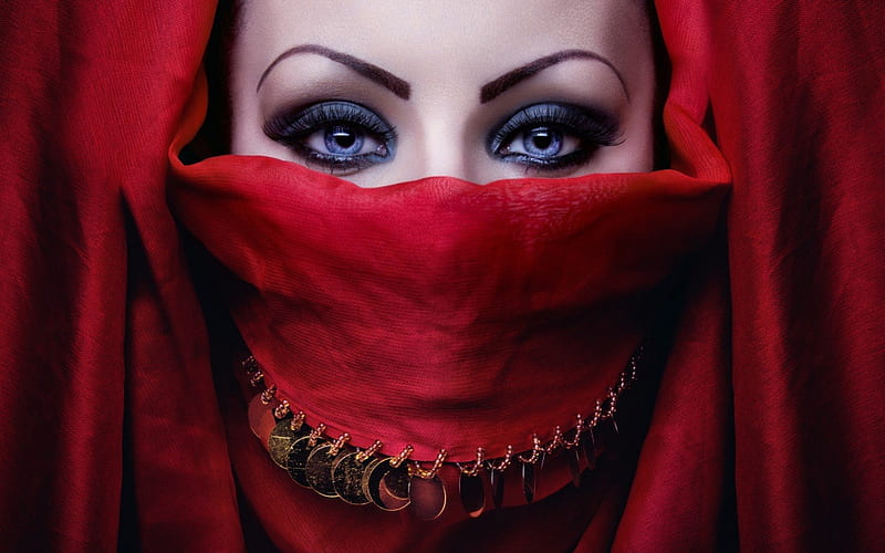 Arab girl, fashion, woman, Arab, eye makeup, style, HD wallpaper