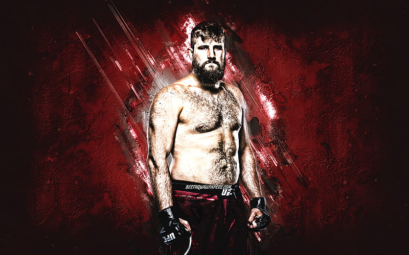 Tanner Boser, The Bulldozer, MMA, canadian fighter, UFC, portrait, red stone background, HD wallpaper