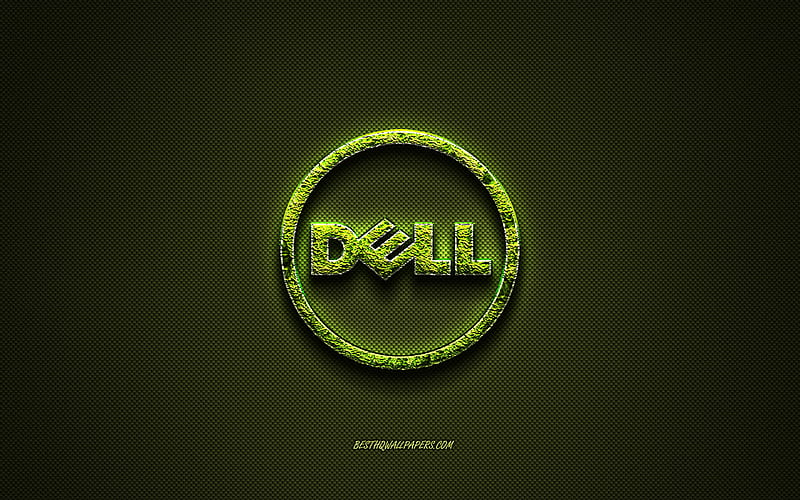 Dell logo, green carbon texture, Dell green logo, floral art, Dell,  creative art, HD wallpaper | Peakpx