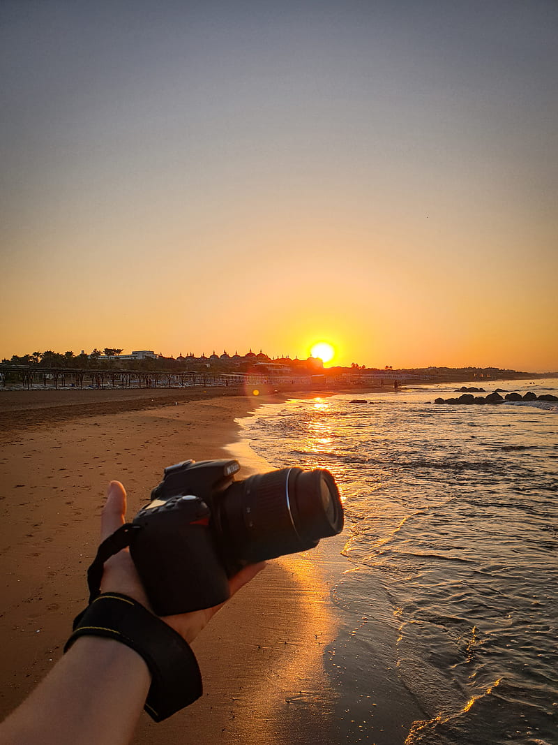 graphy, camera, morning, nature, nikon, sand, sea beach, sunrise, turkey, HD phone wallpaper