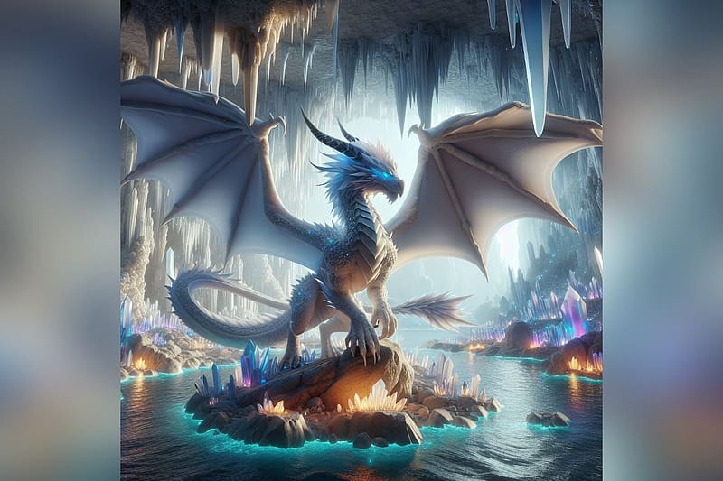 Crystal cave, dragons, Dragon, abstract, fantasy, HD wallpaper