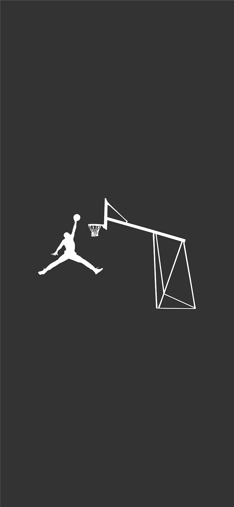 jordan 2, amoled, ball, basketball, black, gray, jump, light, minimal, white, HD phone wallpaper