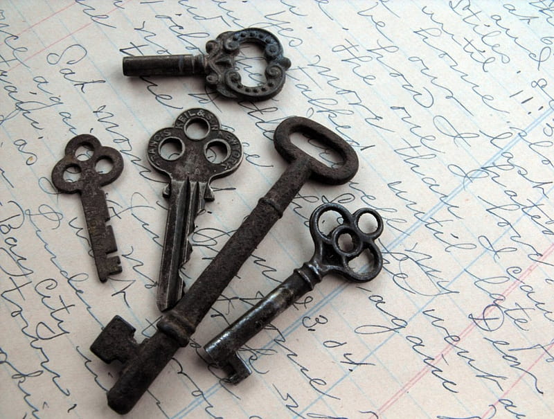 Keys, old key, old keys, old, key, HD wallpaper