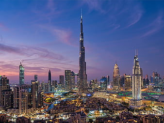Cities, Night, City, Building, Dubai, Panorama, United Arab Emirates ...
