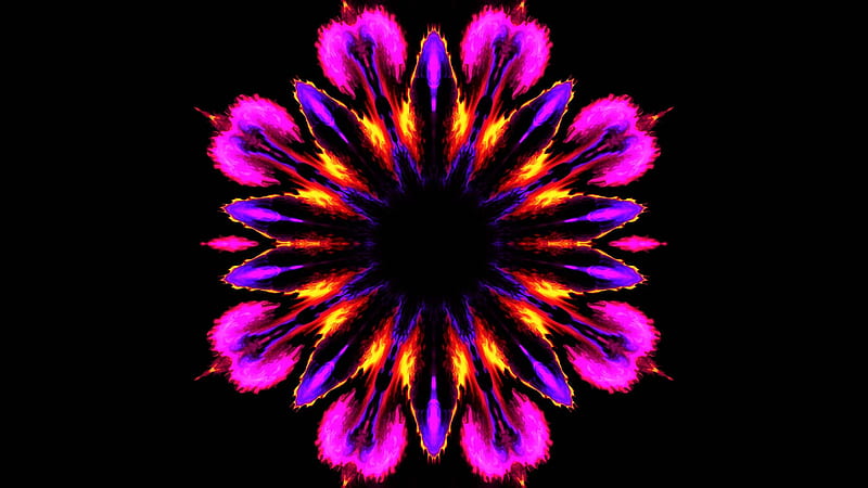 artistic colors digital art kaleidoscope pink flower abstract, HD wallpaper