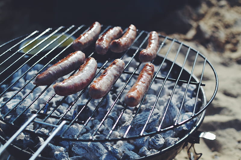 grilled sausages, HD wallpaper