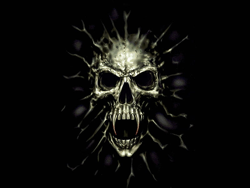 The Face of Death, dark fantasy skull, skeleton, death, HD wallpaper