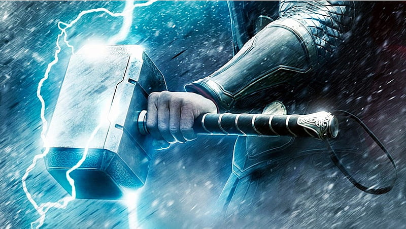 Thor Hammer Lightning, HD wallpaper
