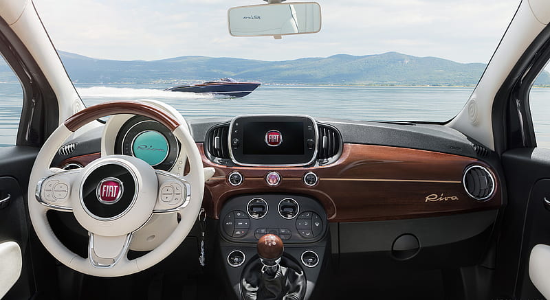 2017 Fiat 500 Riva (Color: Sera Blue) - Interior, Cockpit , car, HD wallpaper
