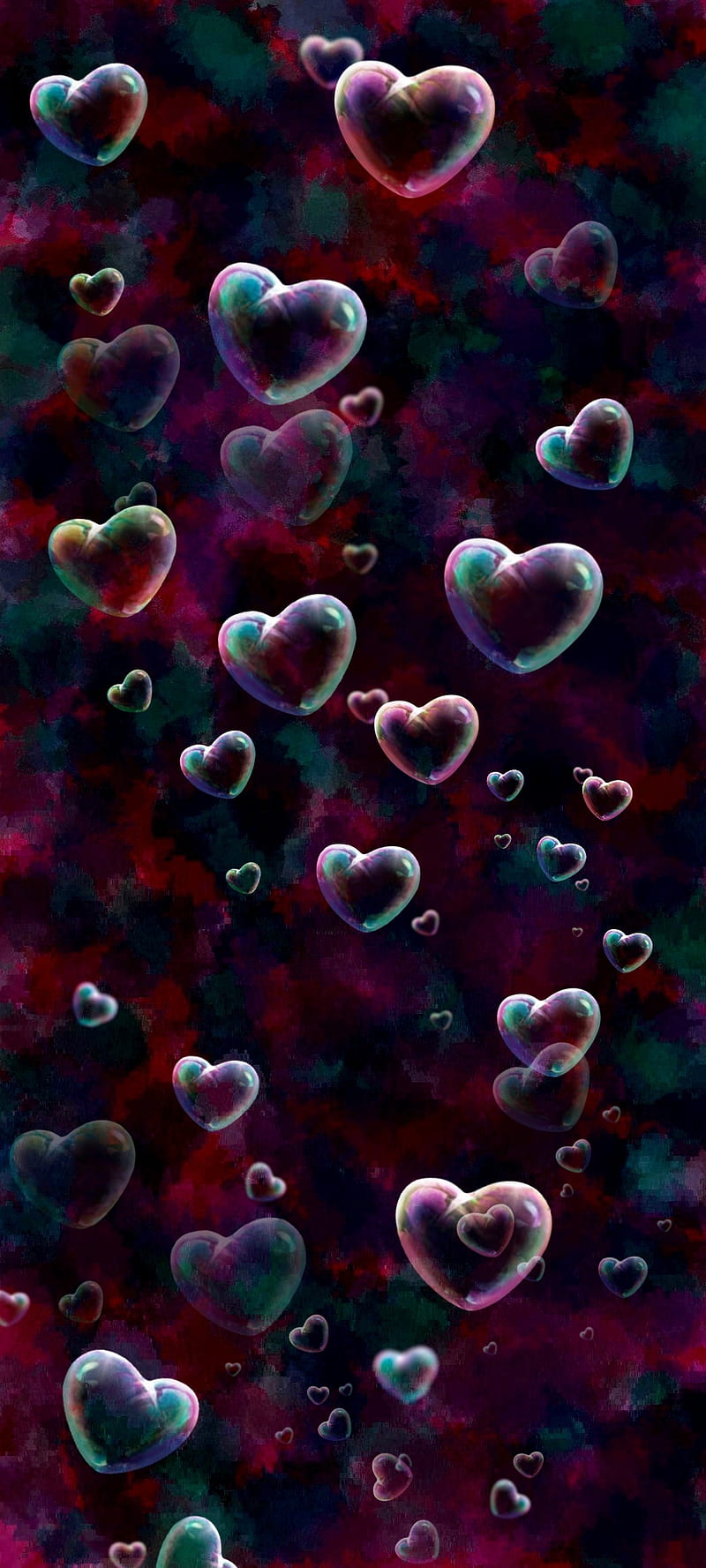 Bubbling Hearts, love, bubbles, colors background, design, HD phone  wallpaper | Peakpx