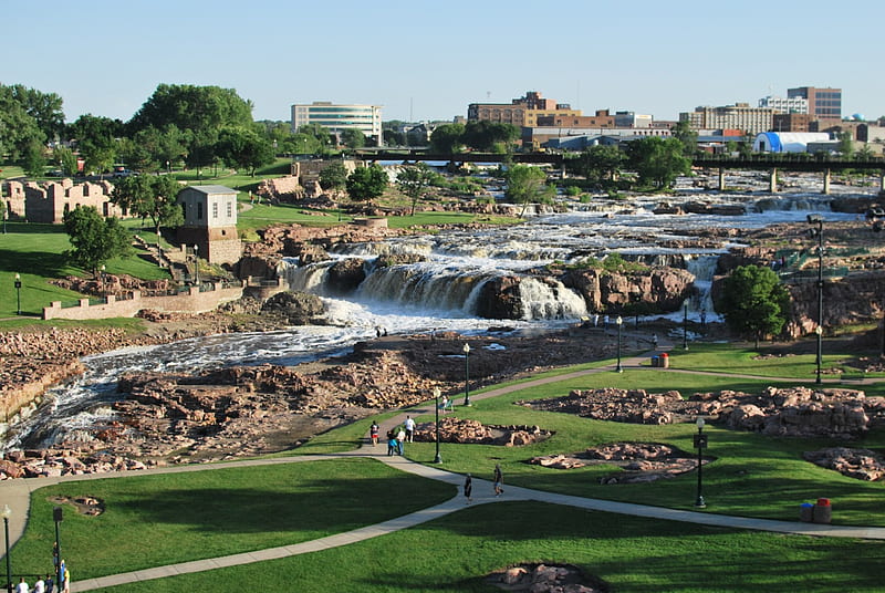 Sioux Falls - South Dakota - USA, USA, Waterfalls, Sioux Falls, South Dakota, HD wallpaper