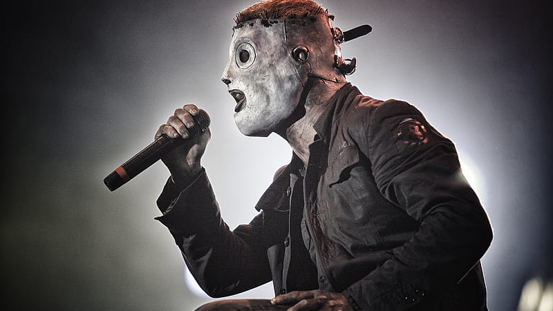 Slipknot Corey Taylor With Mike Wearing Black Dress In Blur Background Music, HD wallpaper