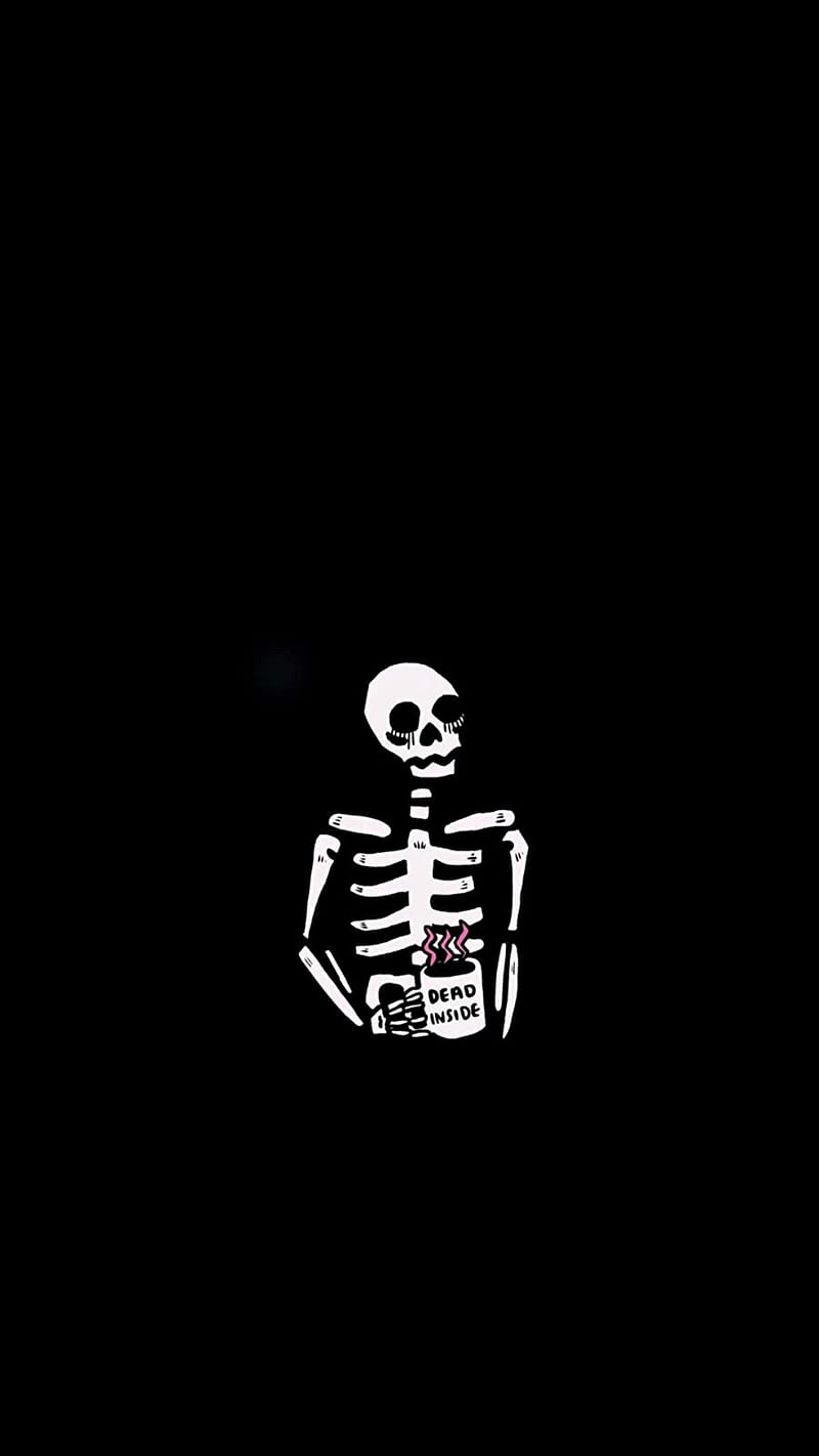 Dead Inside, skeleton, younger hunger, art, death, vector, HD phone  wallpaper | Peakpx
