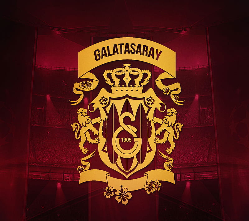Galatasaray, aslan, cimbom, kirmizi, red, sari, yellow, HD wallpaper