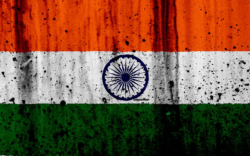 Indian flag grunge, flag of India, Asia, India, national symbols, India national flag, HD wallpaper