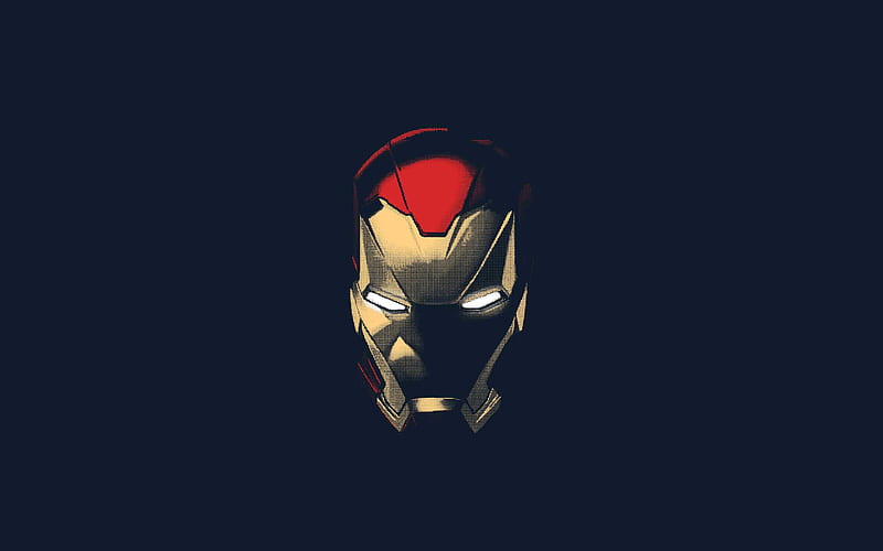 IronMan, blue background, superheroes, DC Comics, Iron Man, artwork, IronMan Helmet, HD wallpaper