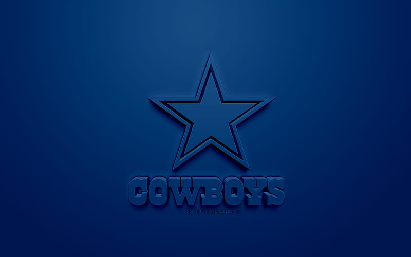 Dallas Cowboys, American football club, creative 3D logo, blue background, 3d emblem, NFL, Arlington, Texas, USA, National Football League, 3d art, American football, 3d logo, HD wallpaper