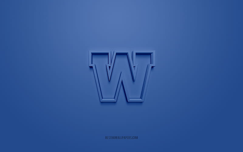 Winnipeg Blue Bombers, Canadian football club, creative 3D logo, blue background, Canadian Football League, Winnipeg, Canada, CFL, American football, Winnipeg Blue Bombers 3d logo, HD wallpaper